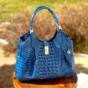 Brahmin Bluebonnet Celia Satchel Handbag EUC